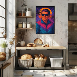 Retro Synthwave Sunset Portrait: Pop Culture Poster PosterGoat