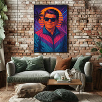 Retro Synthwave Sunset Portrait: Pop Culture Poster PosterGoat