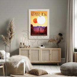 Retro Travel Adventure on Kepler-16b Futuristic Sci-Fi Poster PosterGoat
