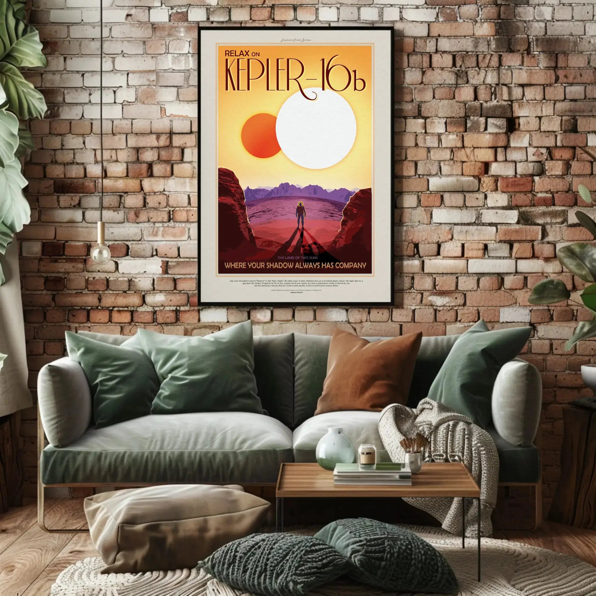 Retro Travel Adventure on Kepler-16b Futuristic Sci-Fi Poster PosterGoat