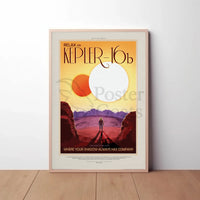 Retro Travel Adventure on Kepler-16b Futuristic Sci-Fi Poster PosterGoat