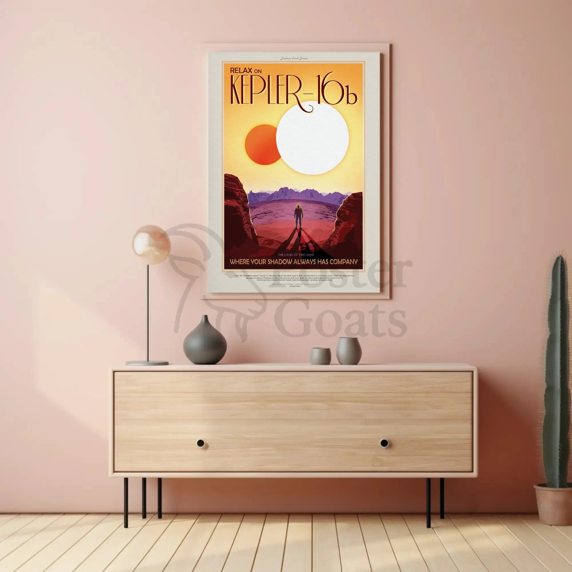 Retro Travel Adventure on Kepler-16b Futuristic Sci-Fi Poster PosterGoat