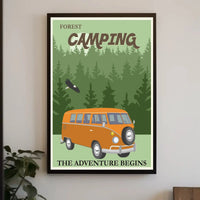 Retro Van Forest Adventure Travel Poster PosterGoat