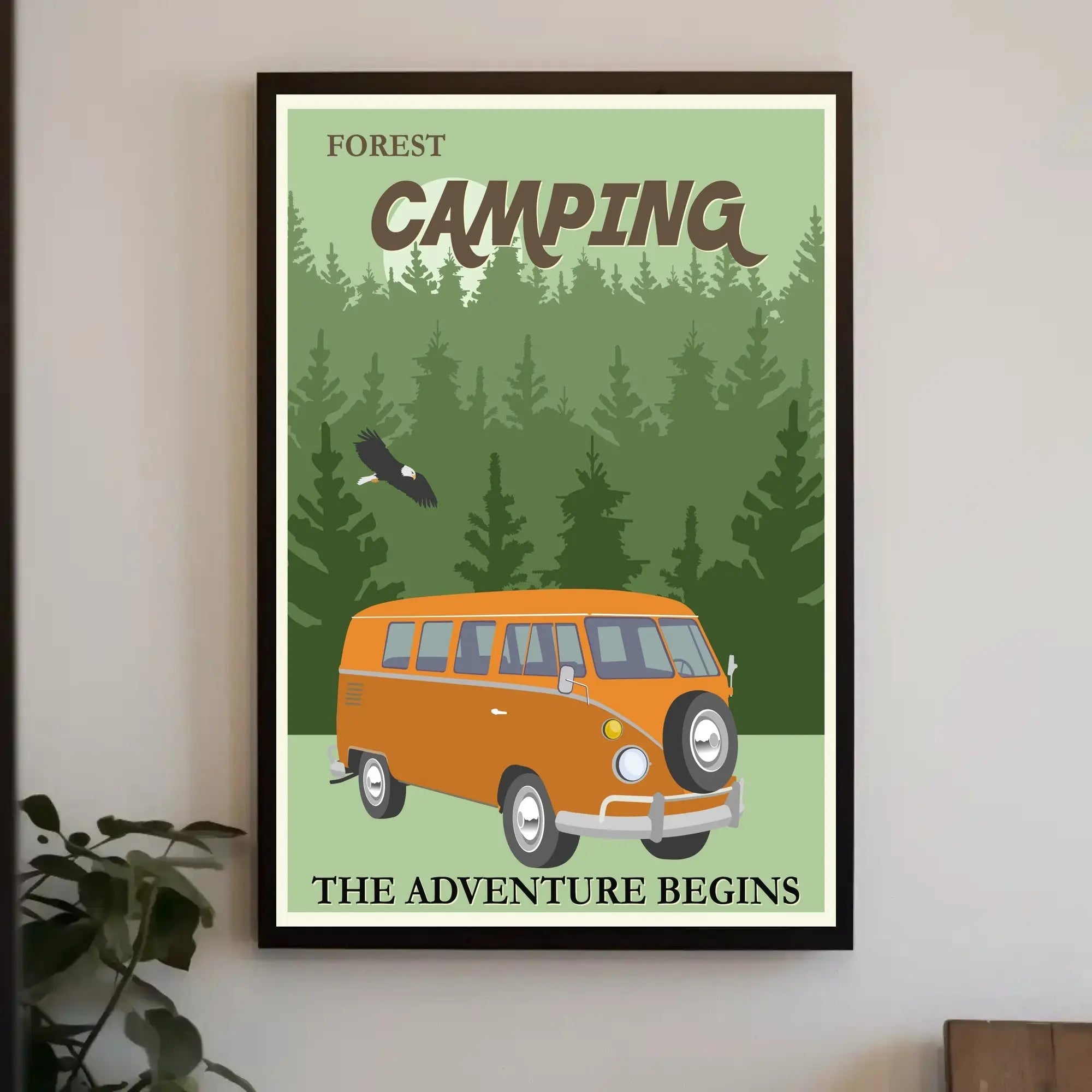 Retro Van Forest Adventure Travel Poster PosterGoat