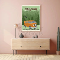 Retro Van Forest Adventure Travel Poster PosterGoat