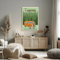 Retro Van Forest Adventure Travel Poster PosterGoat