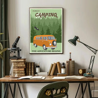 Retro Van Forest Adventure Travel Poster PosterGoat