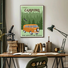 Retro Van Forest Adventure Travel Poster PosterGoat