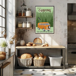 Retro Van Forest Adventure Travel Poster PosterGoat