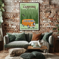 Retro Van Forest Adventure Travel Poster PosterGoat