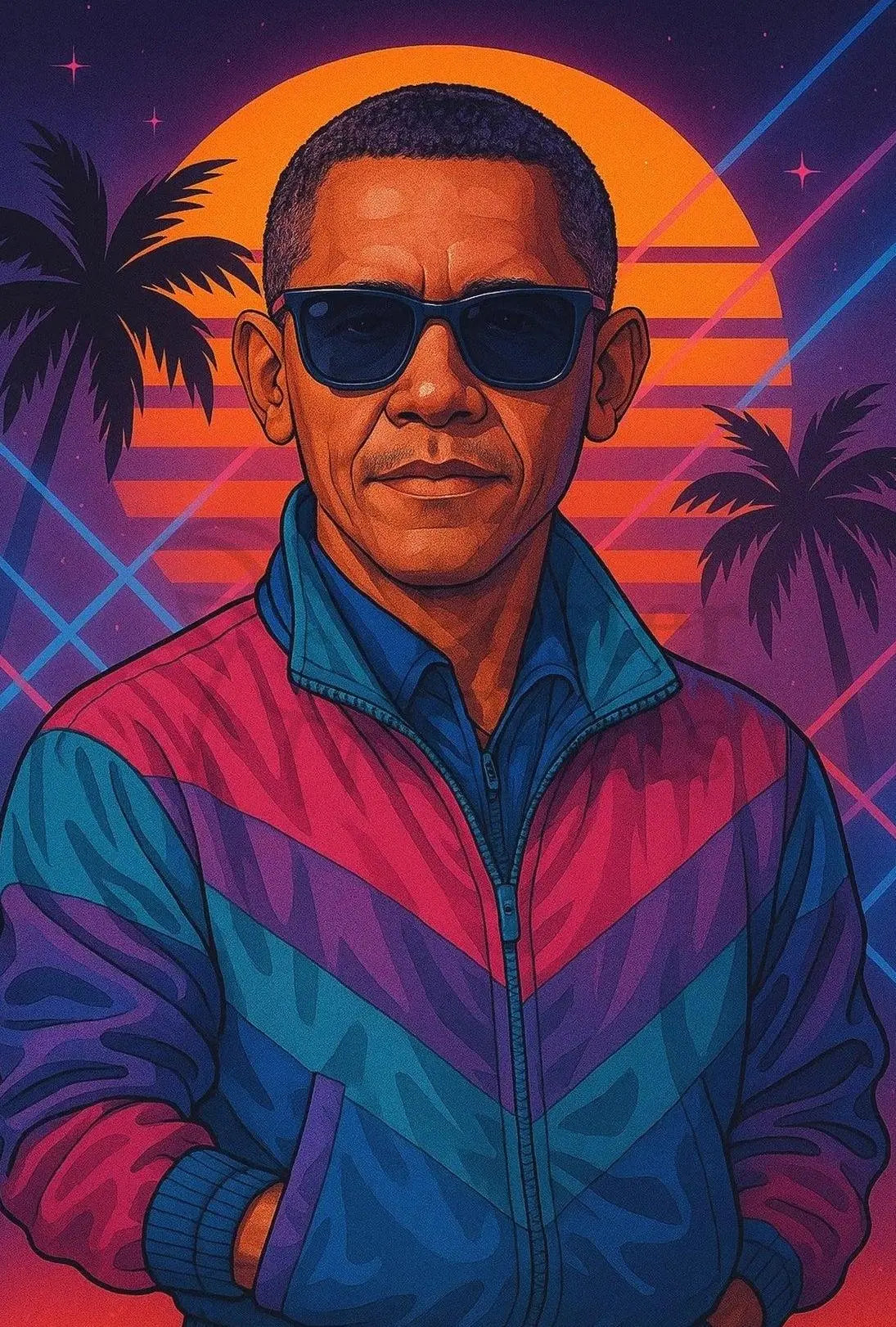 Retro Wave Vibes 1980s Coastal Pop Culture Poster PosterGoat