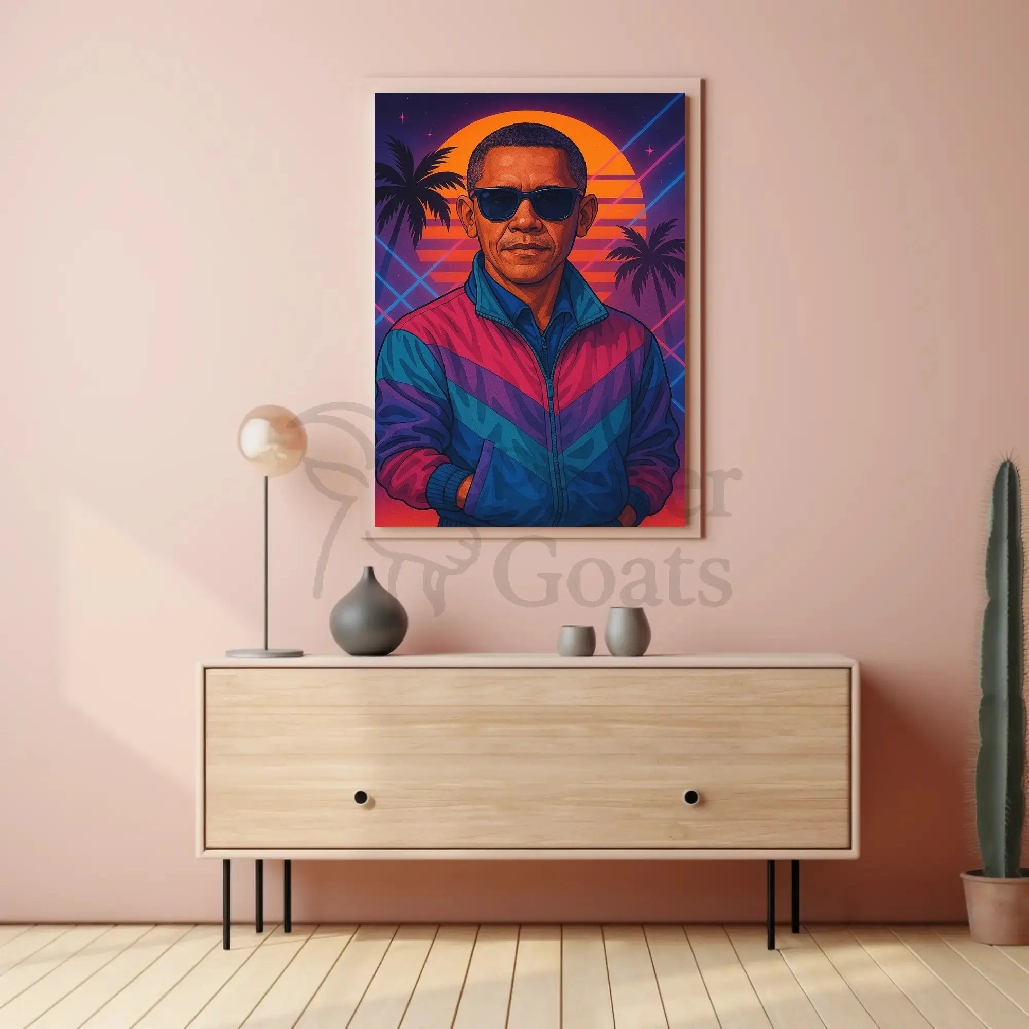 Retro Wave Vibes 1980s Coastal Pop Culture Poster PosterGoat