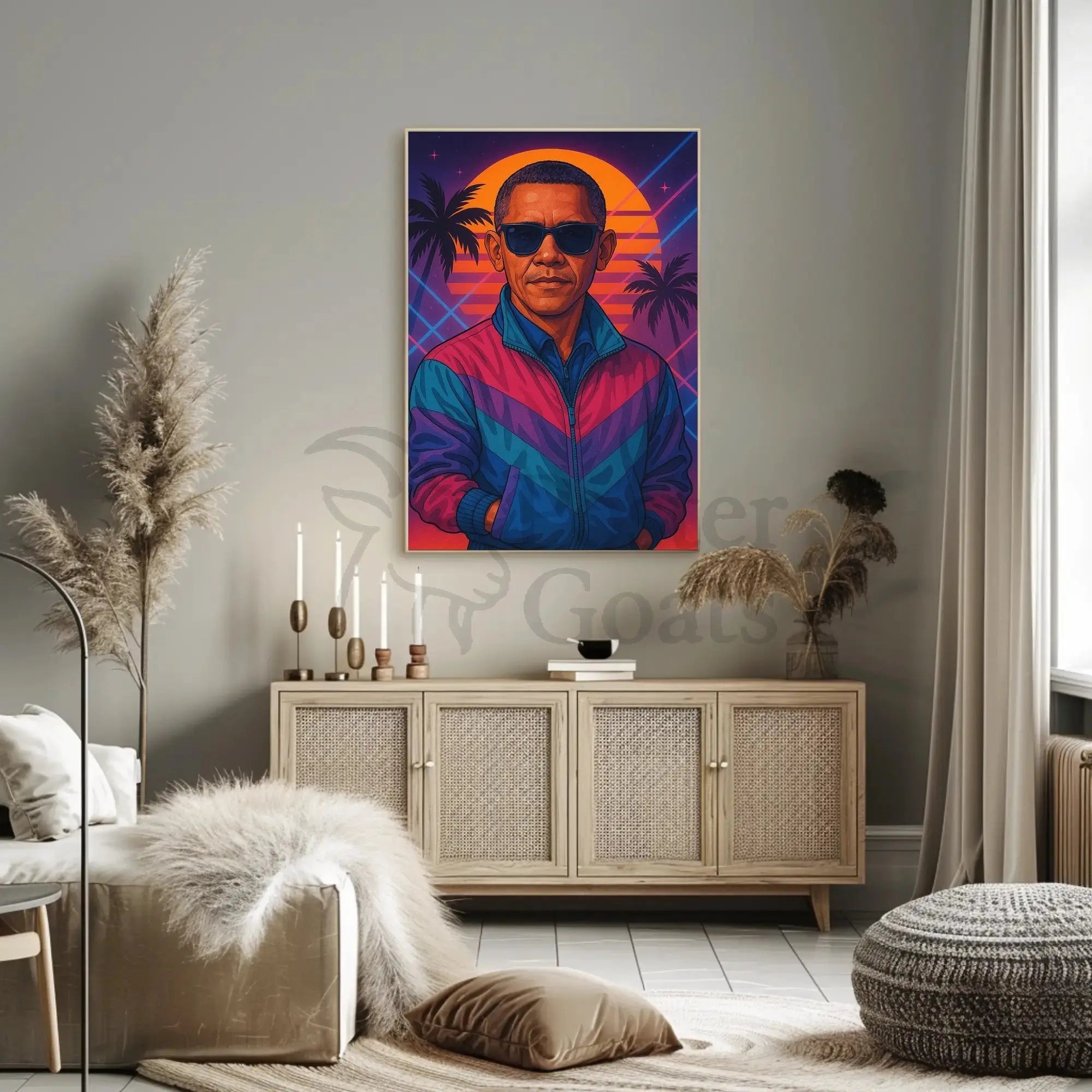 Retro Wave Vibes 1980s Coastal Pop Culture Poster PosterGoat