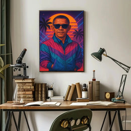 Retro Wave Vibes 1980s Coastal Pop Culture Poster PosterGoat