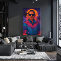 Retro Wave Vibes 1980s Coastal Pop Culture Poster PosterGoat