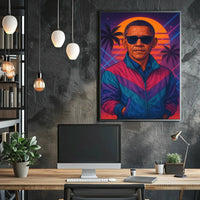 Retro Wave Vibes 1980s Coastal Pop Culture Poster PosterGoat