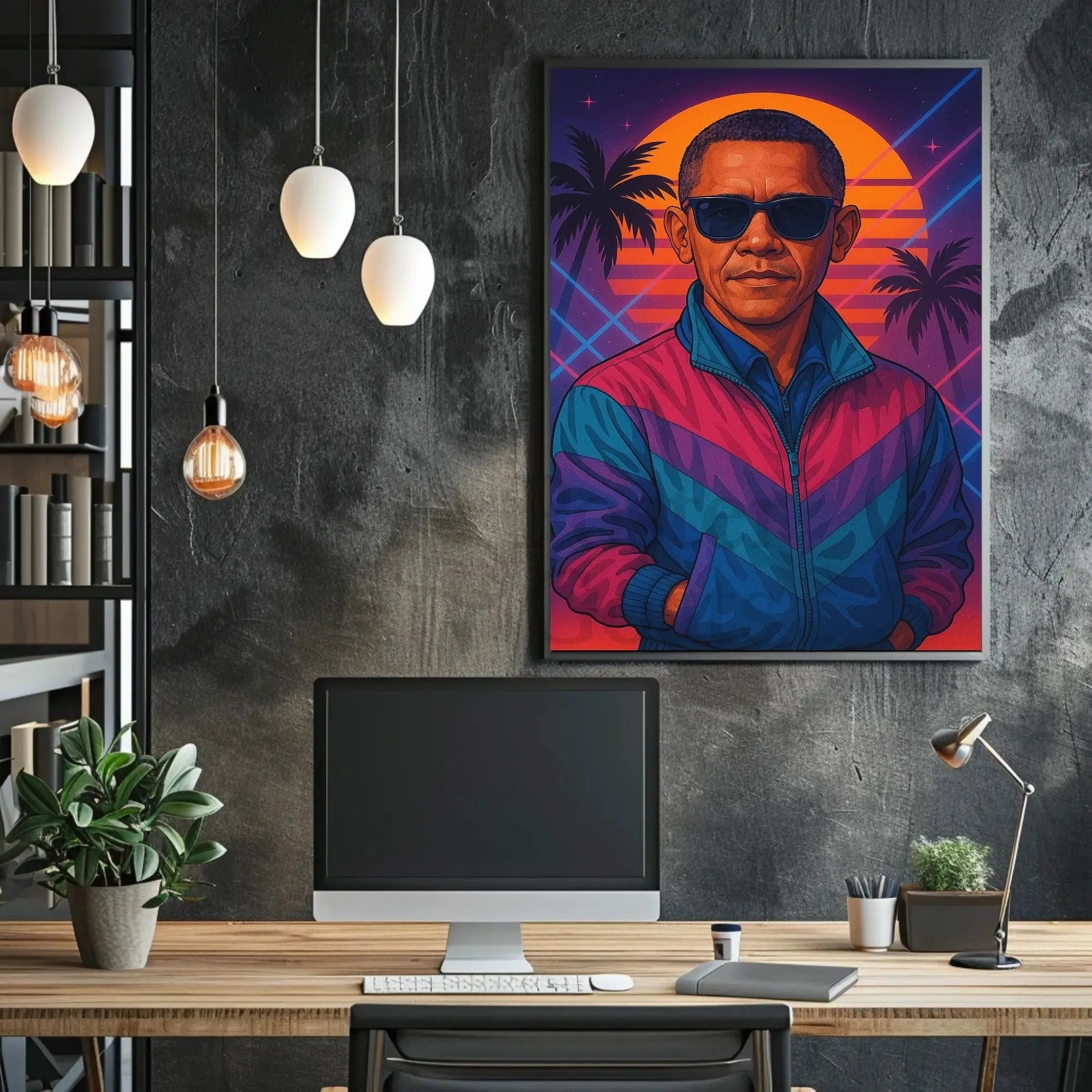 Retro Wave Vibes 1980s Coastal Pop Culture Poster PosterGoat