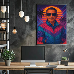 Retro Wave Vibes 1980s Coastal Pop Culture Poster PosterGoat