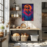 Retro Wave Vibes 1980s Coastal Pop Culture Poster PosterGoat