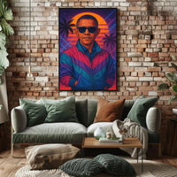 Retro Wave Vibes 1980s Coastal Pop Culture Poster PosterGoat
