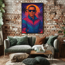 Retro Wave Vibes 1980s Coastal Pop Culture Poster PosterGoat