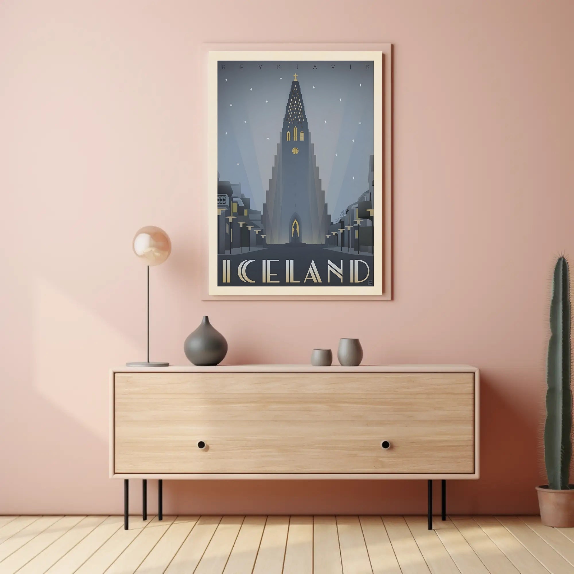 Reykjavik Twilight Cathedral Poster PosterGoat