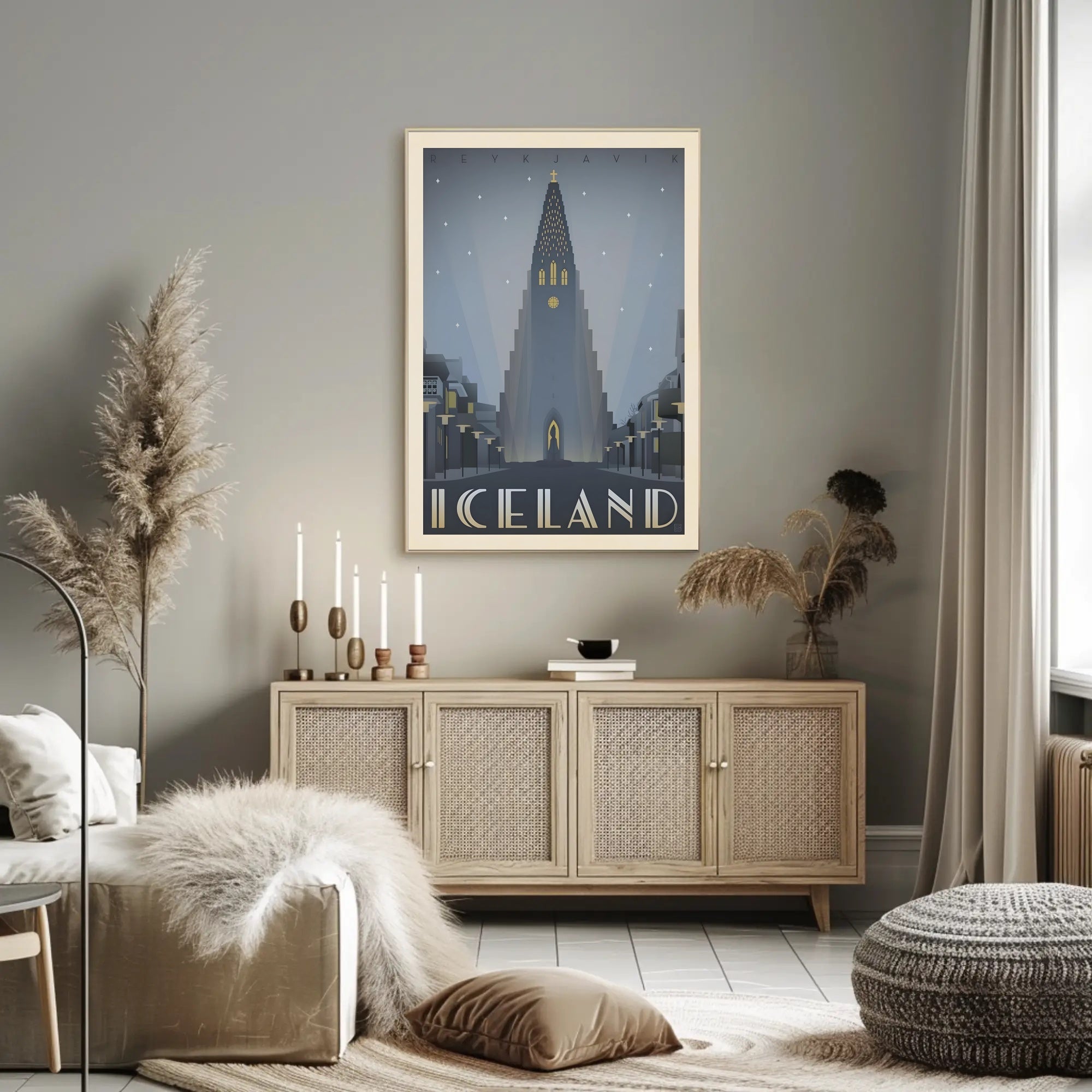 Reykjavik Twilight Cathedral Poster PosterGoat