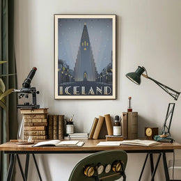 Reykjavik Twilight Cathedral Poster PosterGoat