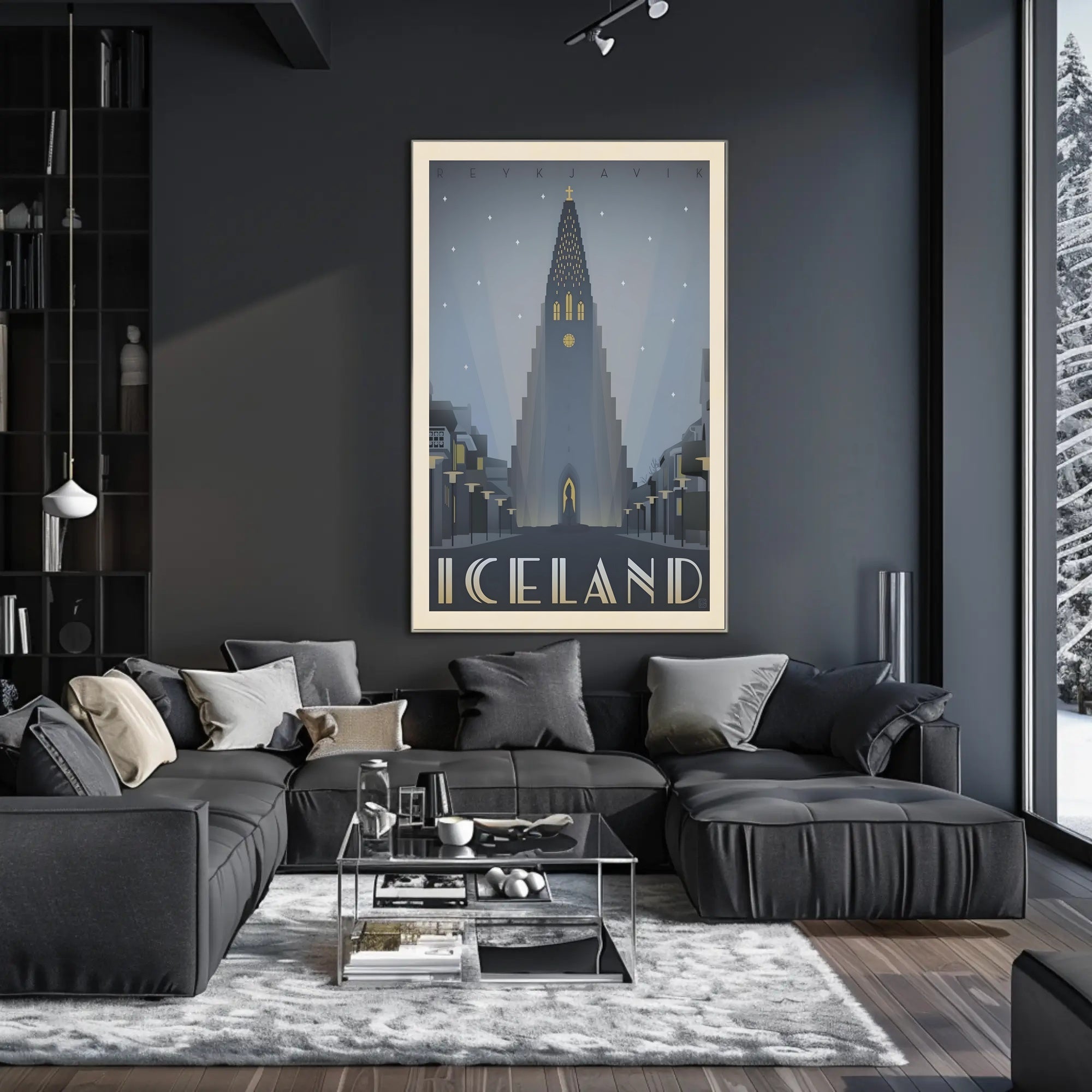 Reykjavik Twilight Cathedral Poster PosterGoat
