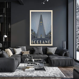 Reykjavik Twilight Cathedral Poster PosterGoat