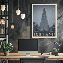 Reykjavik Twilight Cathedral Poster PosterGoat