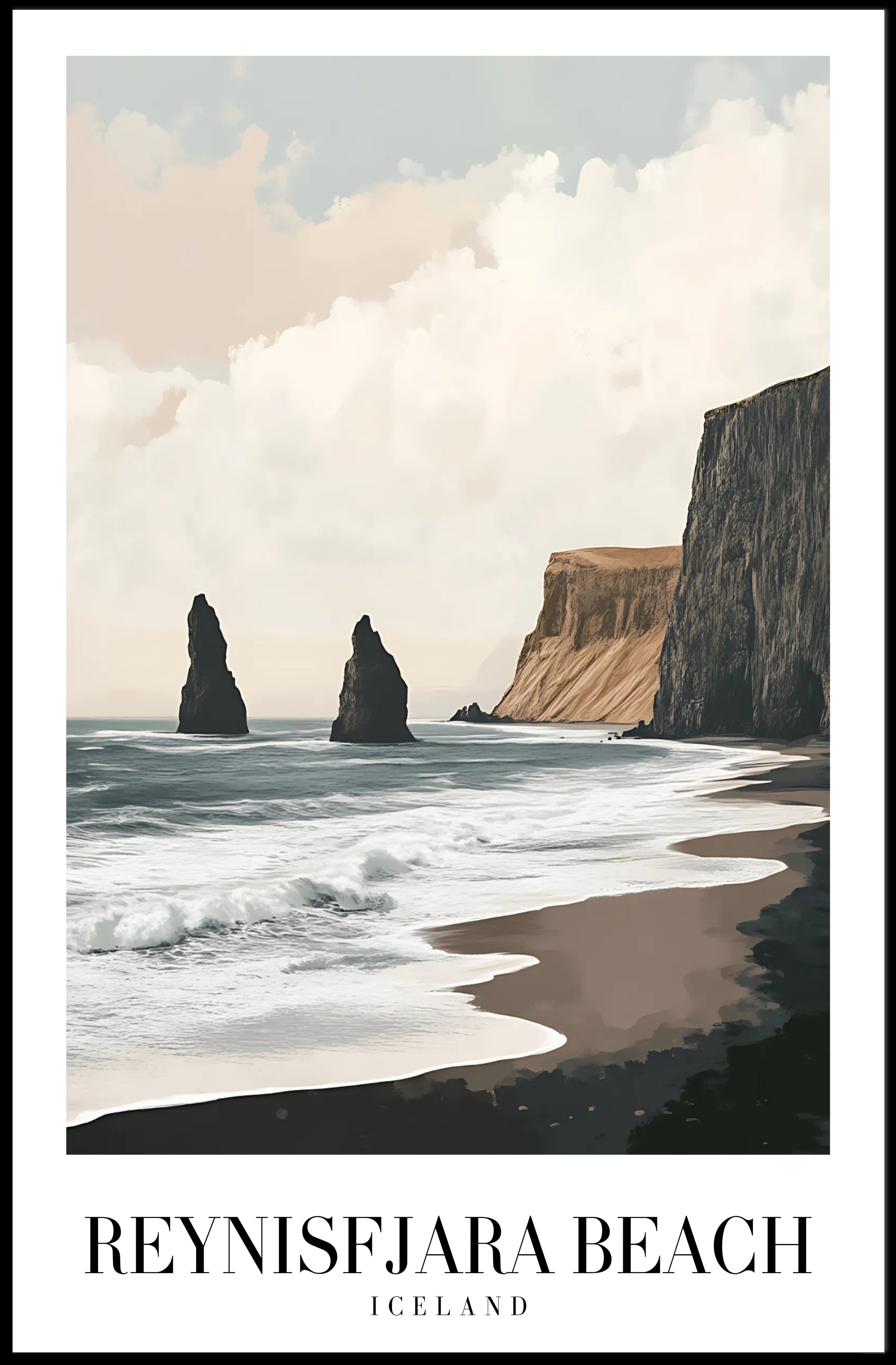 Reynisfjara Beach Art Print: Abstract or Artistic Poster PosterGoat