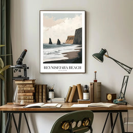 Reynisfjara Beach Art Print: Abstract or Artistic Poster PosterGoat