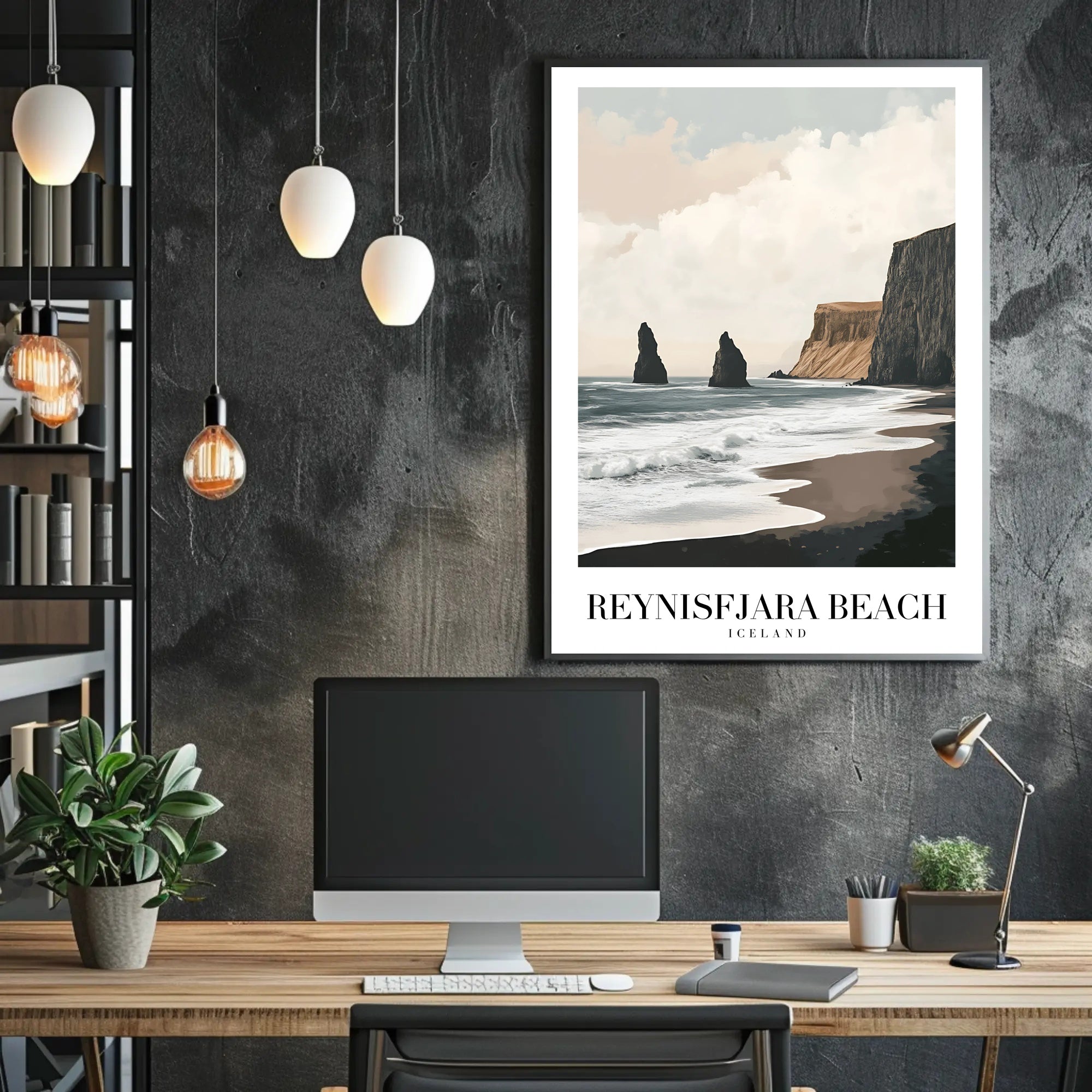 Reynisfjara Beach Art Print: Abstract or Artistic Poster PosterGoat