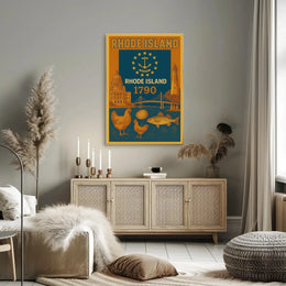 Rhode Island 1790 Vintage Cultural or Heritage Poster PosterGoat