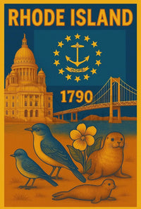 Rhode Island 1790 Vintage Travel Poster PosterGoat