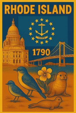 Rhode Island 1790 Vintage Travel Poster PosterGoat