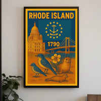 Rhode Island 1790 Vintage Travel Poster PosterGoat