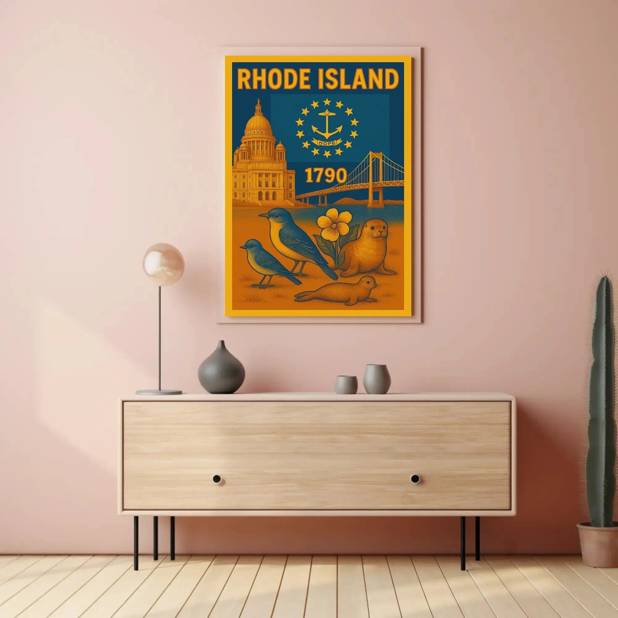 Rhode Island 1790 Vintage Travel Poster PosterGoat
