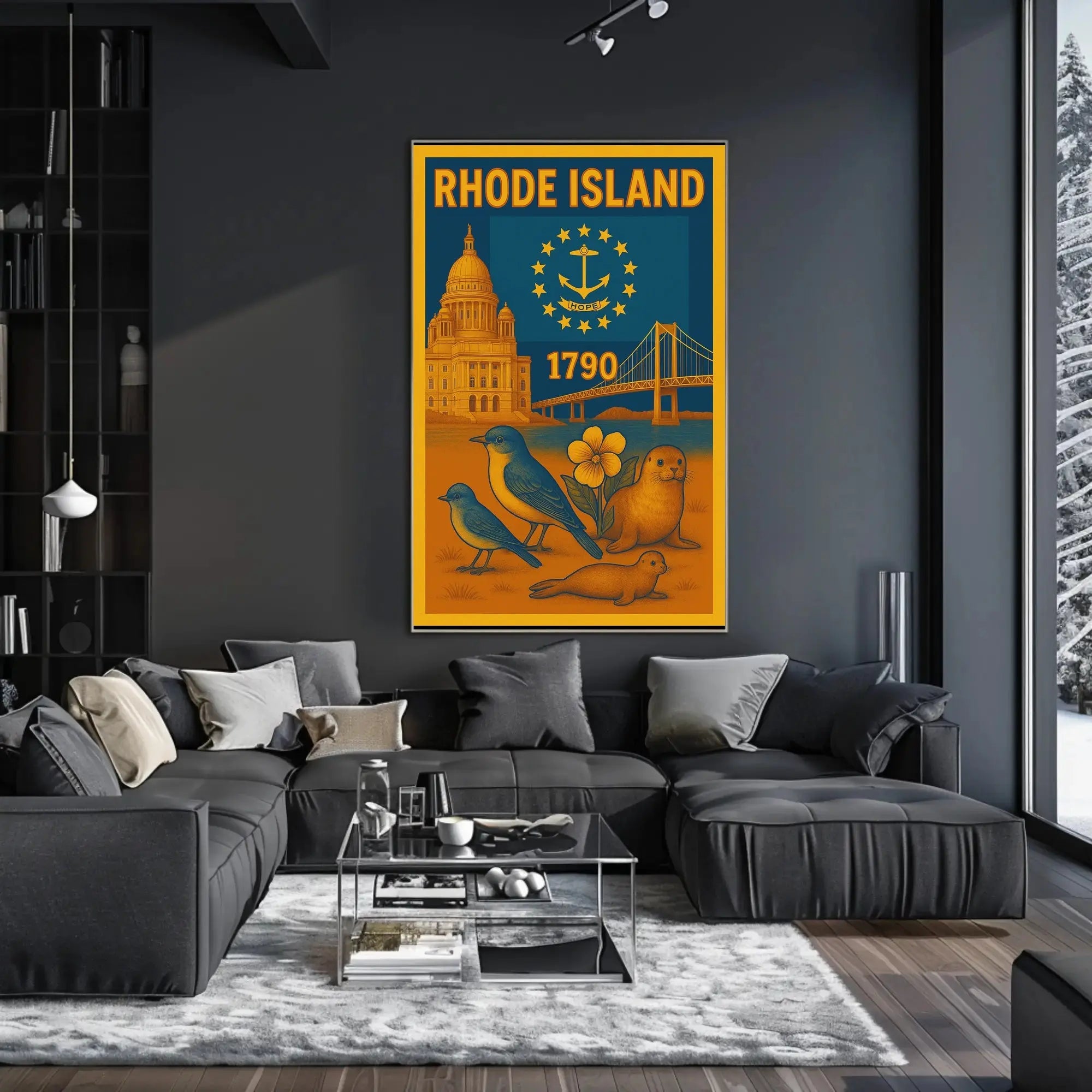Rhode Island 1790 Vintage Travel Poster PosterGoat