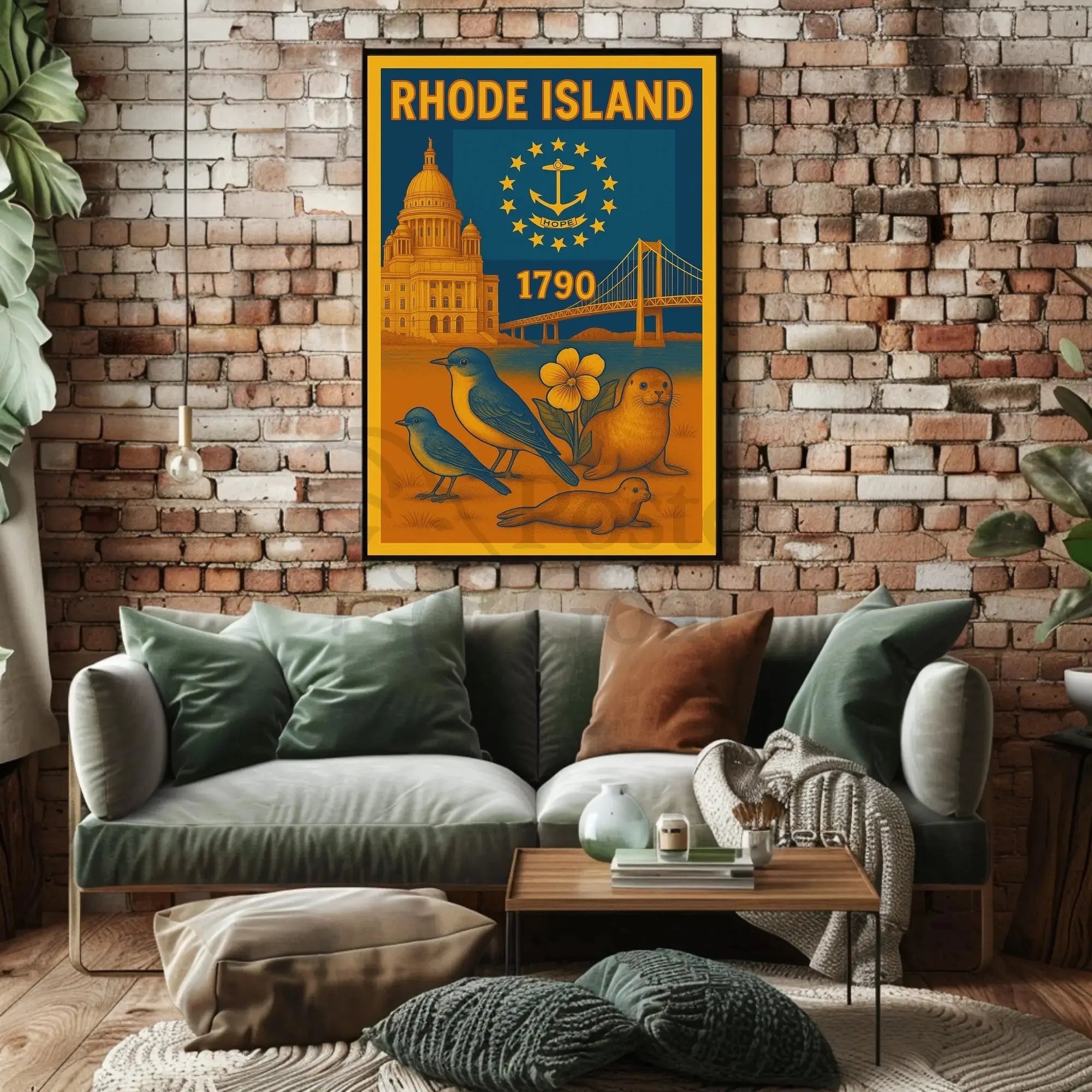 Rhode Island 1790 Vintage Travel Poster PosterGoat