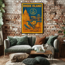 Rhode Island 1790 Vintage Travel Poster PosterGoat