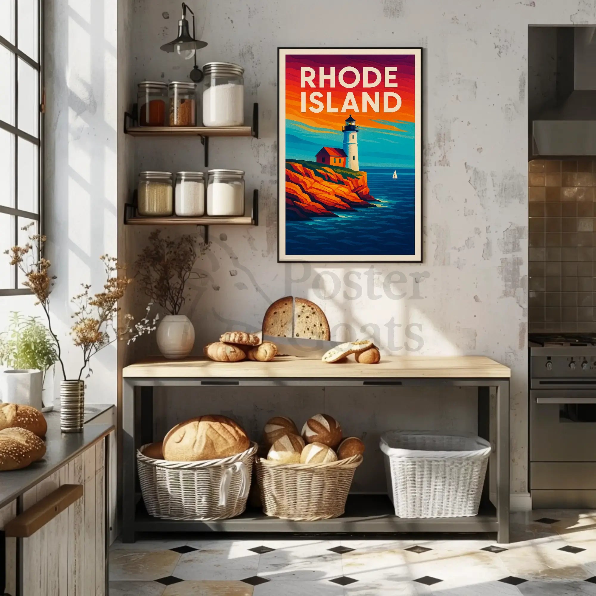 Rhode Island Coastal Charm Travel Poster PosterGoat