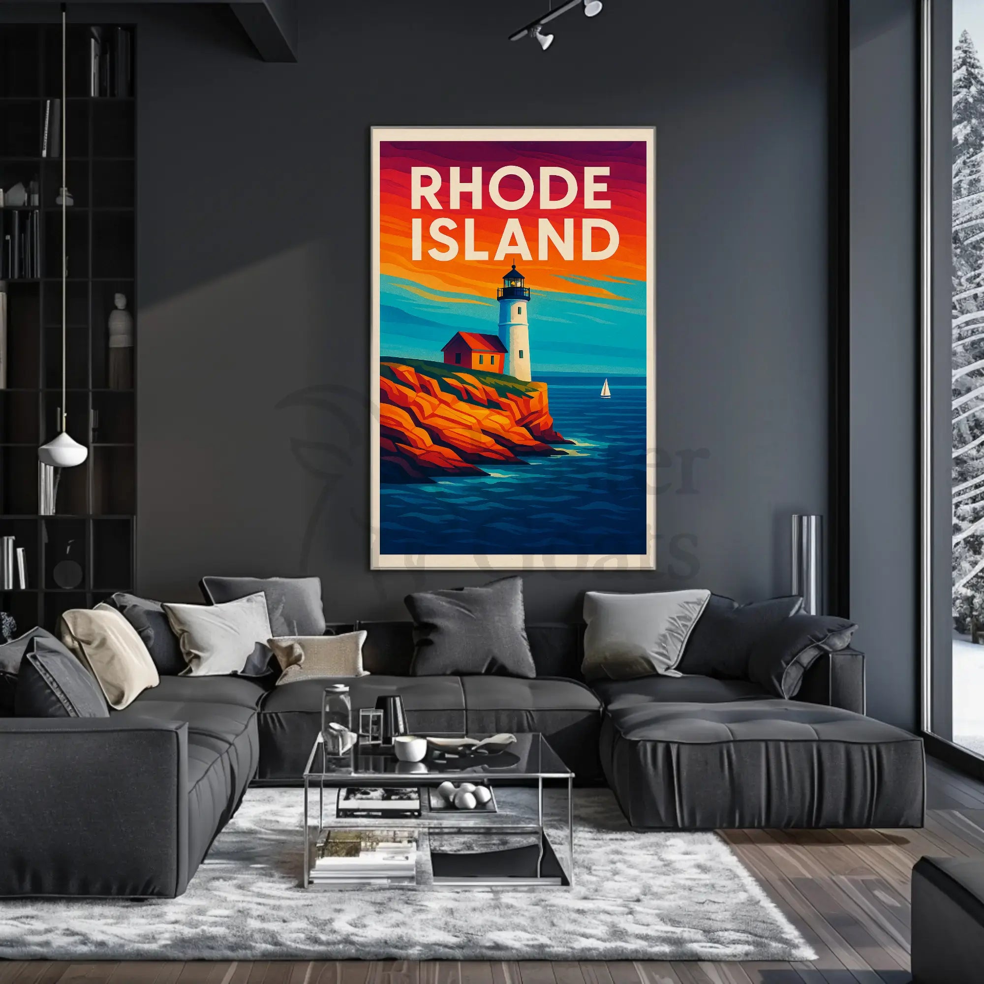 Rhode Island Coastal Charm Travel Poster PosterGoat