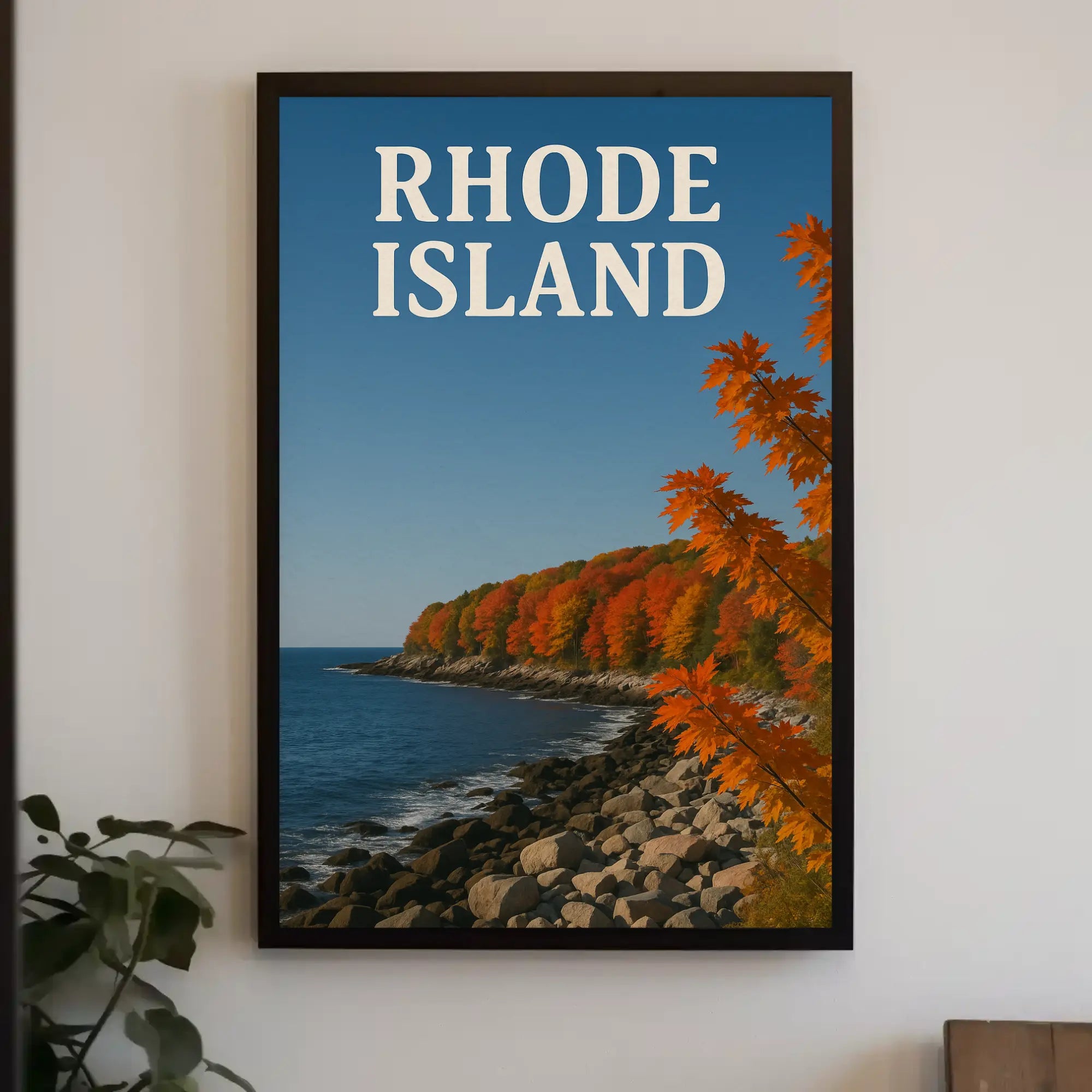 Rhode Island Coastal Landscape Autumn Travel Poster PosterGoat