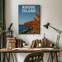 Rhode Island Coastal Landscape Autumn Travel Poster PosterGoat