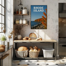 Rhode Island Coastal Landscape Autumn Travel Poster PosterGoat