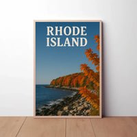 Rhode Island Coastal Landscape Autumn Travel Poster PosterGoat