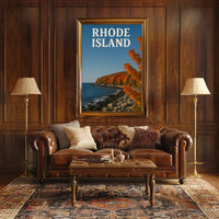 Rhode Island Coastal Landscape Autumn Travel Poster PosterGoat