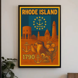 Rhode Island Vintage-Style Nautical Heritage Travel Poster PosterGoat